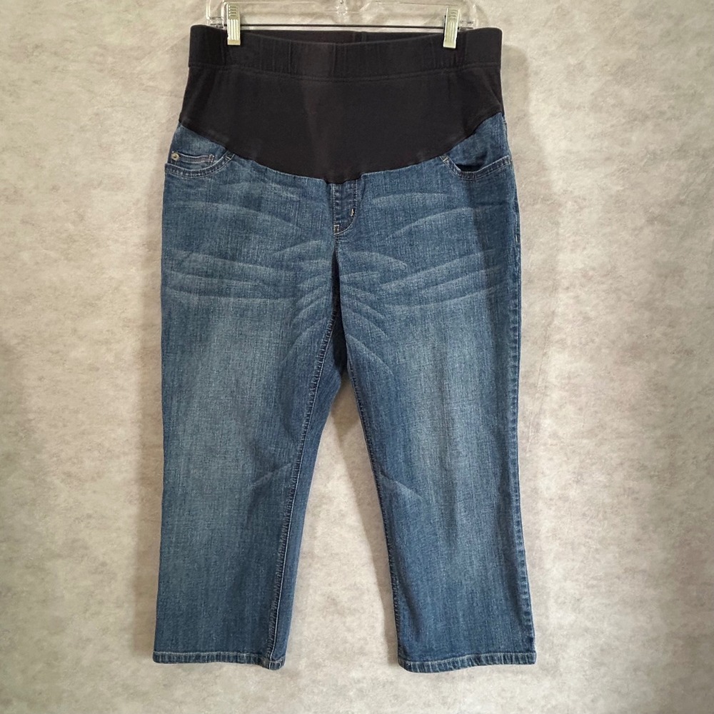 Oh Baby by Motherhood Maternity Capris Jeans Blue Medium Wash Size L 32436-42